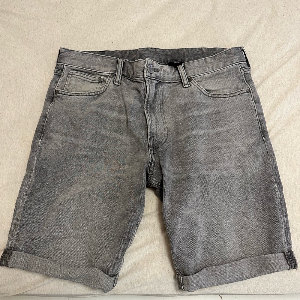 Mens Grey Jean Shorts